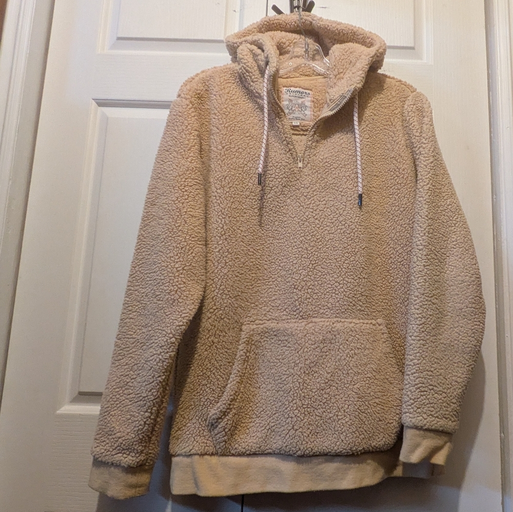 Rumors Original Clothing Cozy Sherpa Pullover Hoodie Size Large Vintage Warm